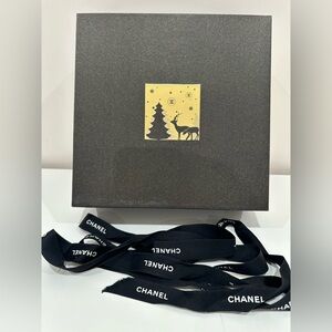 Channel Christmas Empty Magnetic Gift Box&Ribbon|8.75x8.75x3.5 with minor flaws